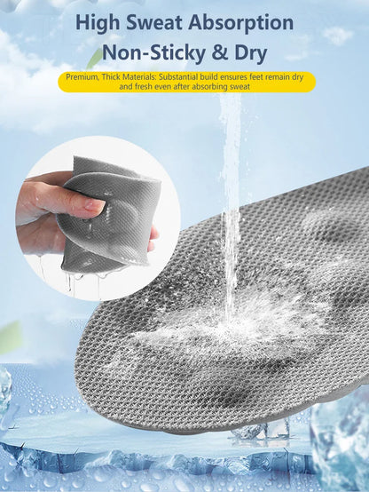 Sport Latex Insoles Soft High Elasticity Shoe Pads Orthotic Breathable Deodorant Shock Absorption Cushion Arch Support Insole