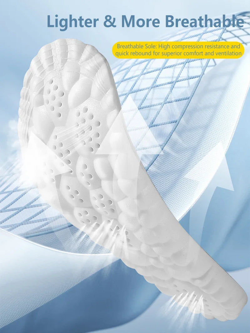 Sport Latex Insoles Soft High Elasticity Shoe Pads Orthotic Breathable Deodorant Shock Absorption Cushion Arch Support Insole