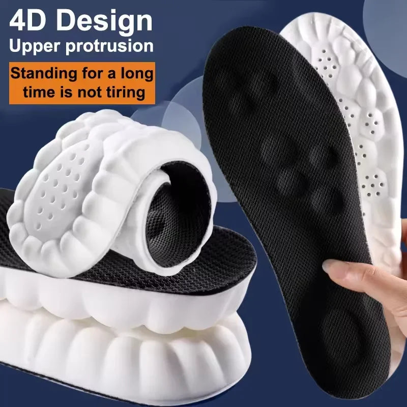 Sport Latex Insoles Soft High Elasticity Shoe Pads Orthotic Breathable Deodorant Shock Absorption Cushion Arch Support Insole