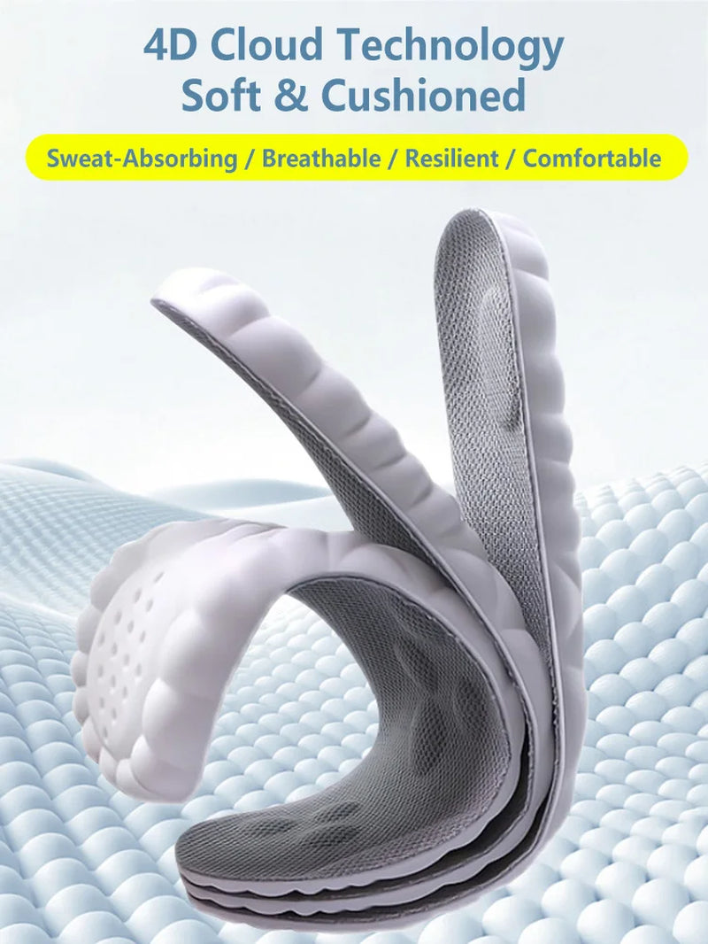 Sport Latex Insoles Soft High Elasticity Shoe Pads Orthotic Breathable Deodorant Shock Absorption Cushion Arch Support Insole