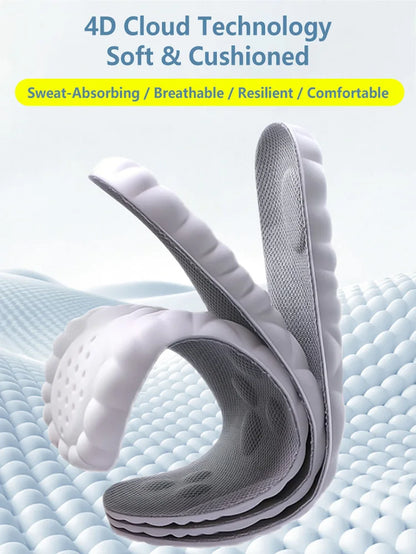 Sport Latex Insoles Soft High Elasticity Shoe Pads Orthotic Breathable Deodorant Shock Absorption Cushion Arch Support Insole
