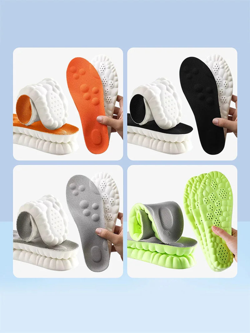 Sport Latex Insoles Soft High Elasticity Shoe Pads Orthotic Breathable Deodorant Shock Absorption Cushion Arch Support Insole
