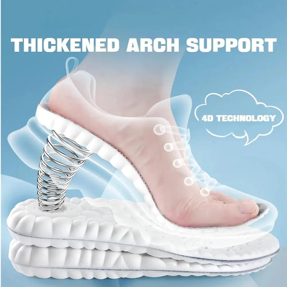4D Shoe Cloud Insoles for Men Women, Soft Memory Foam Orthotic Shoe Inserts Sports Insoles