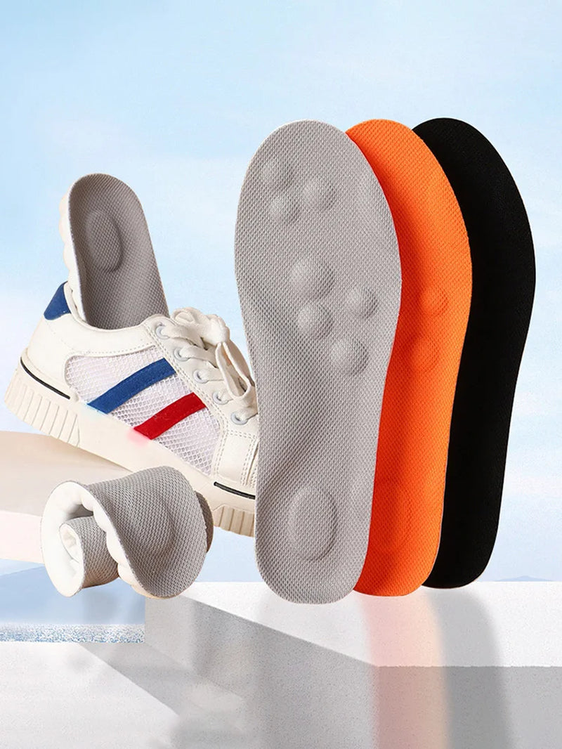Sport Latex Insoles Soft High Elasticity Shoe Pads Orthotic Breathable Deodorant Shock Absorption Cushion Arch Support Insole